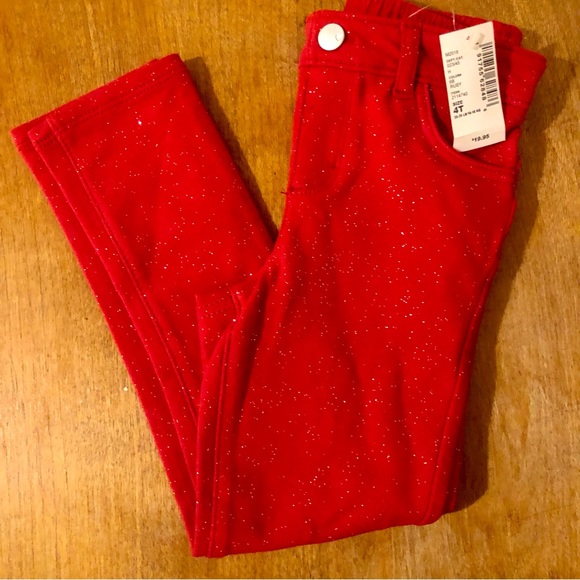 The Children's Place Other - Red Sparkly Pull On Jeans